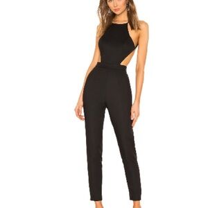 Superdown Susie Open Back Jumpsuit in Black